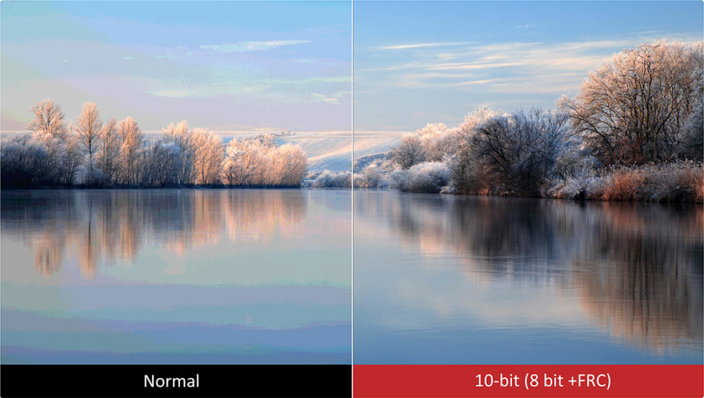 différance entre la qualité des couleurs normal et 10-bit