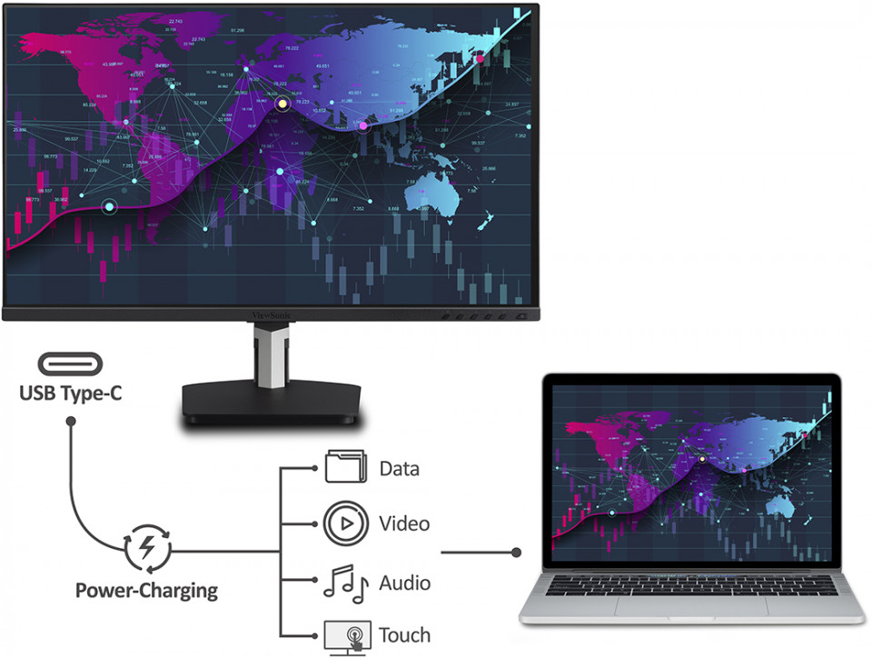 Moniteur pc tactile 22 Pouces TD2223, Écran Tactile